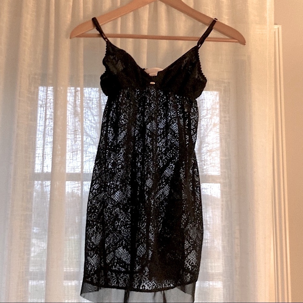 Vintage 1990s Victoria’s Secret sexy slip vintage black lingerie